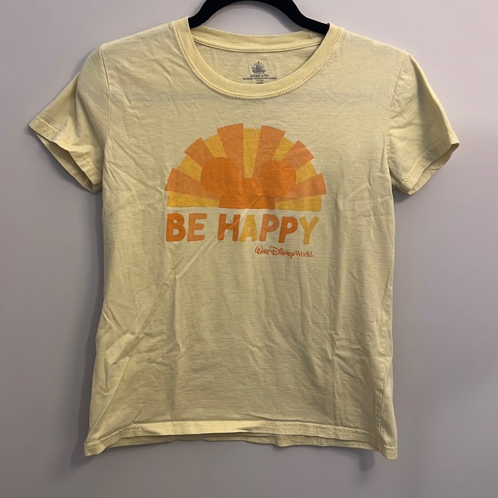 walt disney world yellow be happy women’s tee shirt